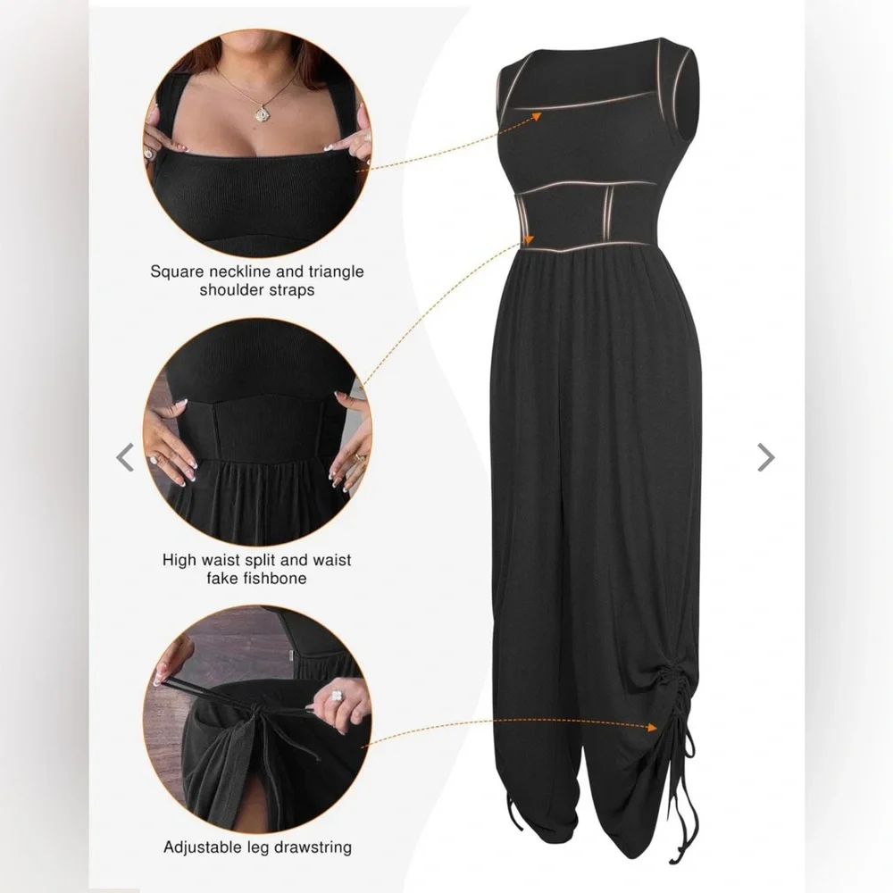 Popilush Elegant Black Wide Leg Jumpsuit - Picture 14 of 15